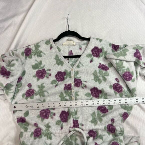 Victoria’s Secret Country Gray Purple Floral One Piece Soft Pajamas - Picture 5 of 9